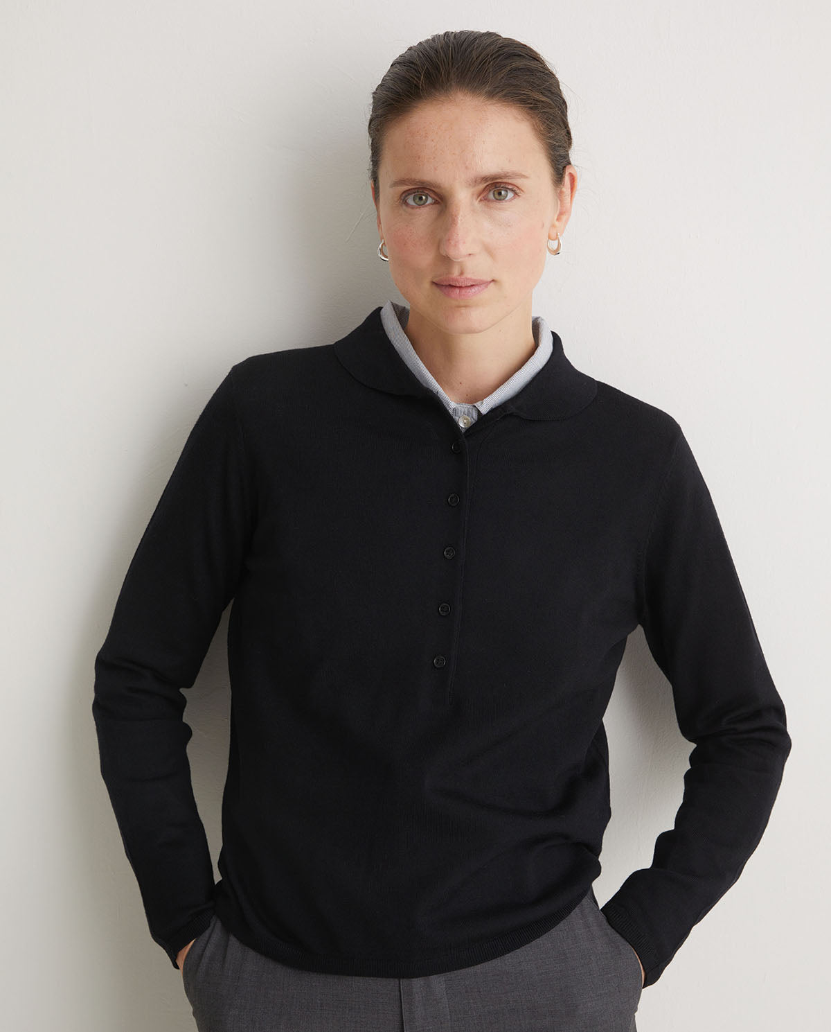 Yerse - Button Down Fine Merino Jumper