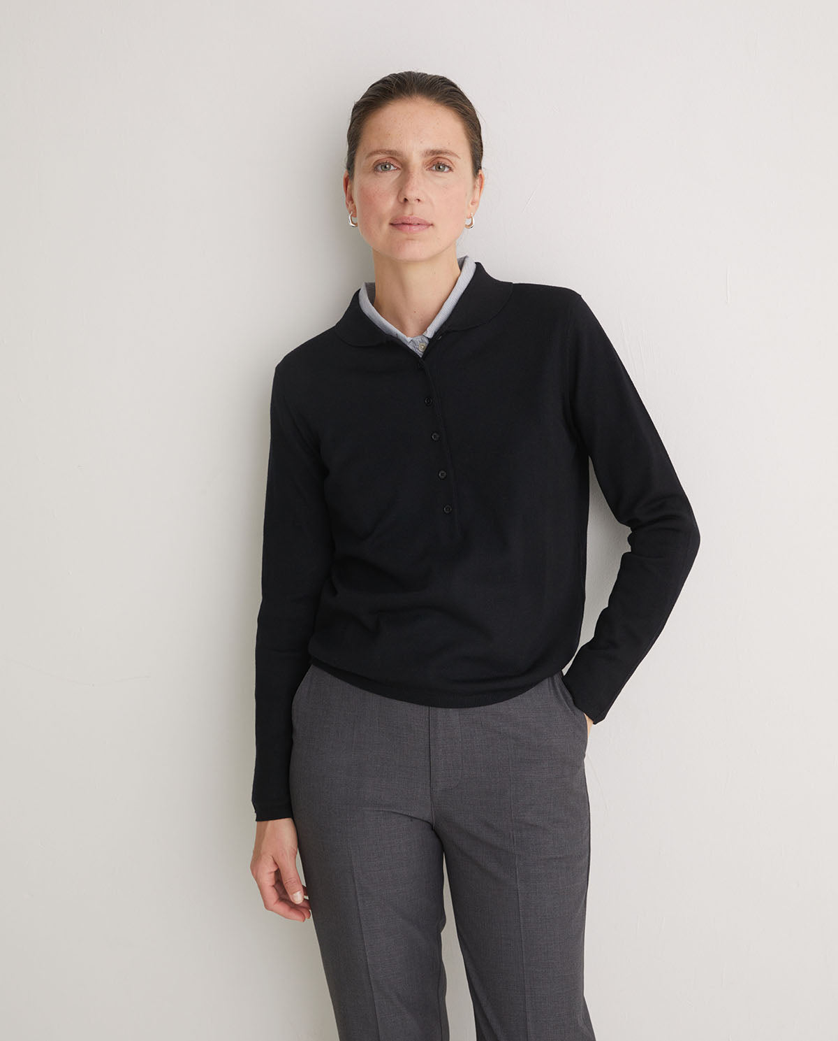 Yerse - Button Down Fine Merino Jumper
