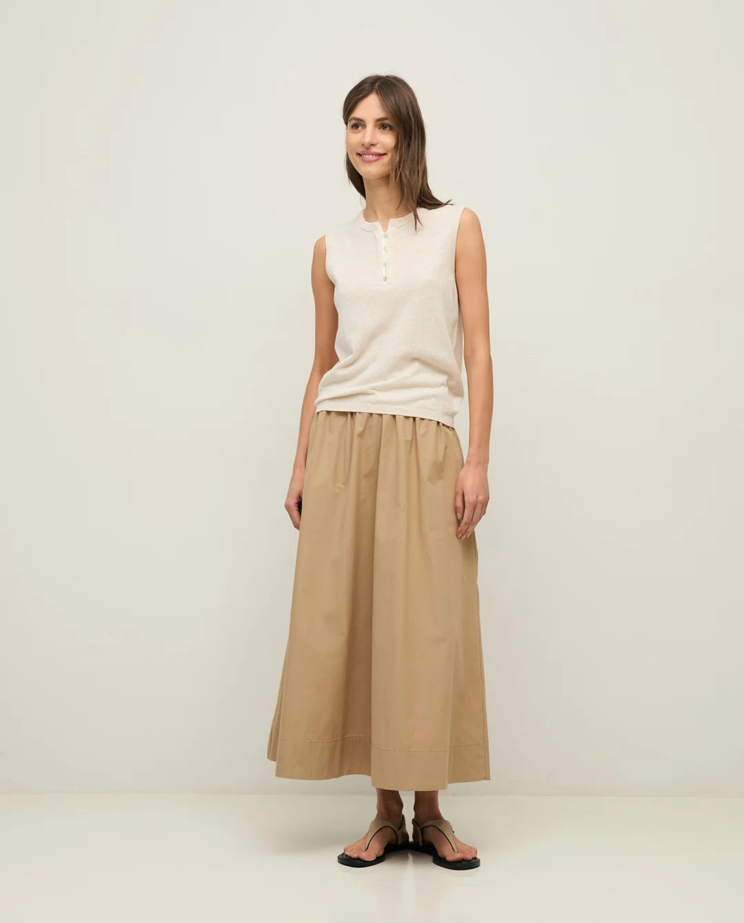 Yerse - Midi Poplin Skirt