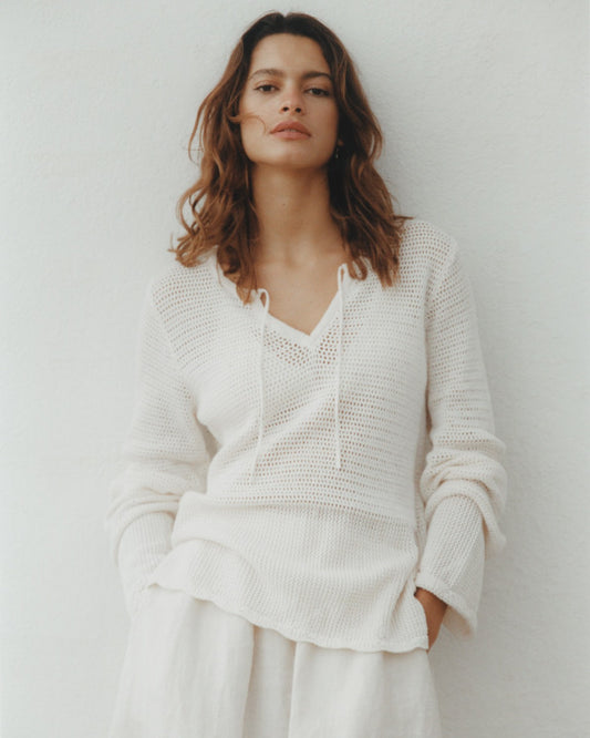 Yerse - Openwork Jumper with Tie