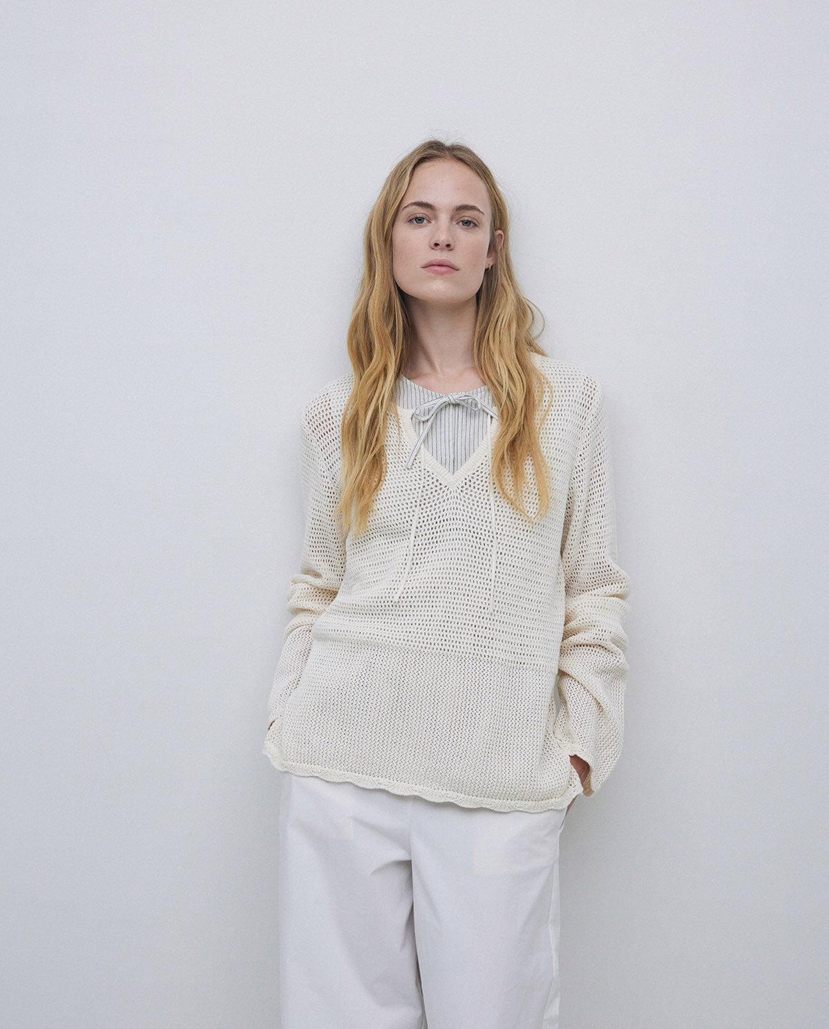 Yerse - Openwork Jumper with Tie