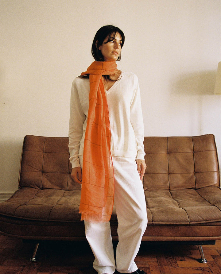 Yerse - Plaid Linen-cotton Scarf