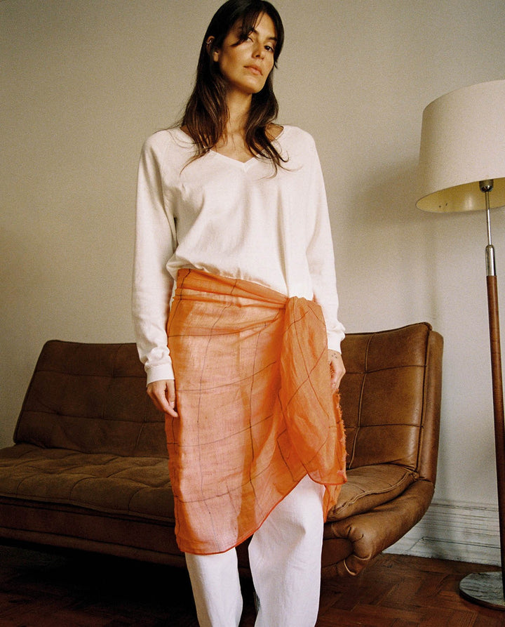 Yerse - Plaid Linen-cotton Scarf