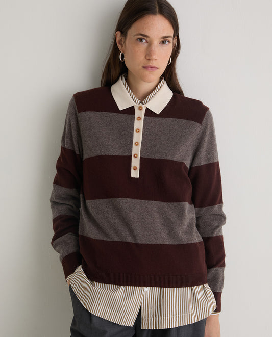 Yerse - Polo Neck Striped Jumper