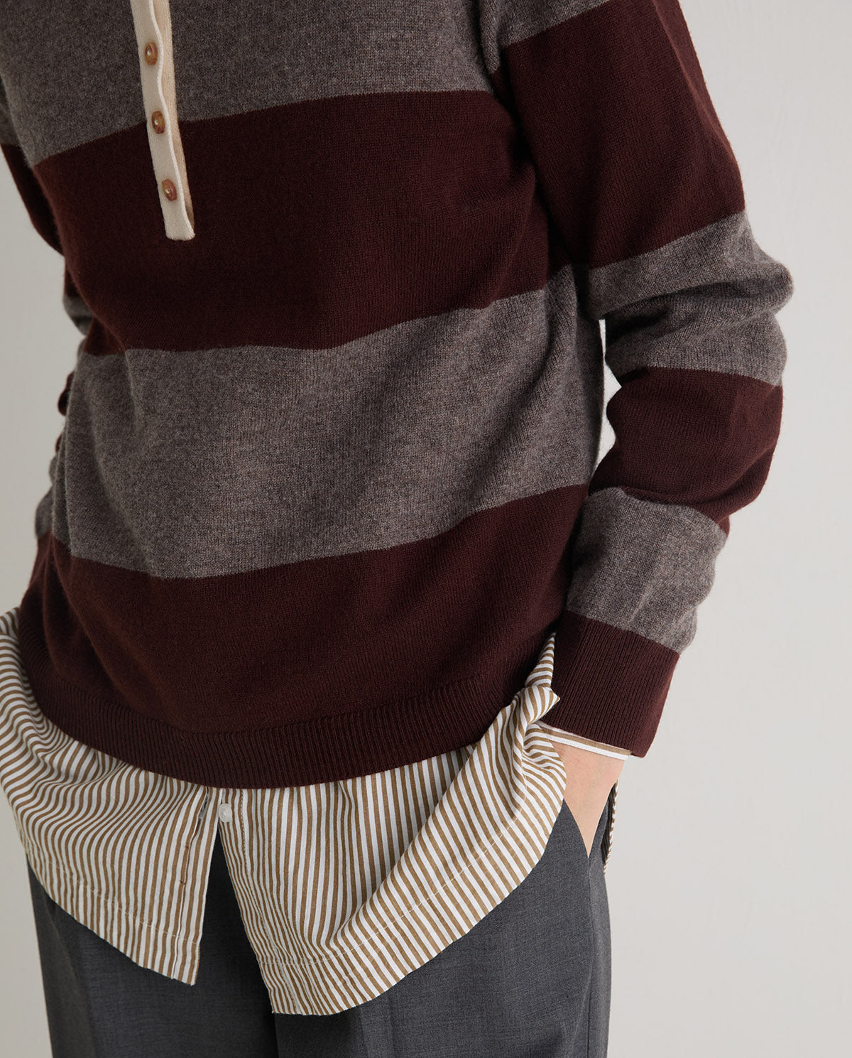 Yerse - Polo Neck Striped Jumper