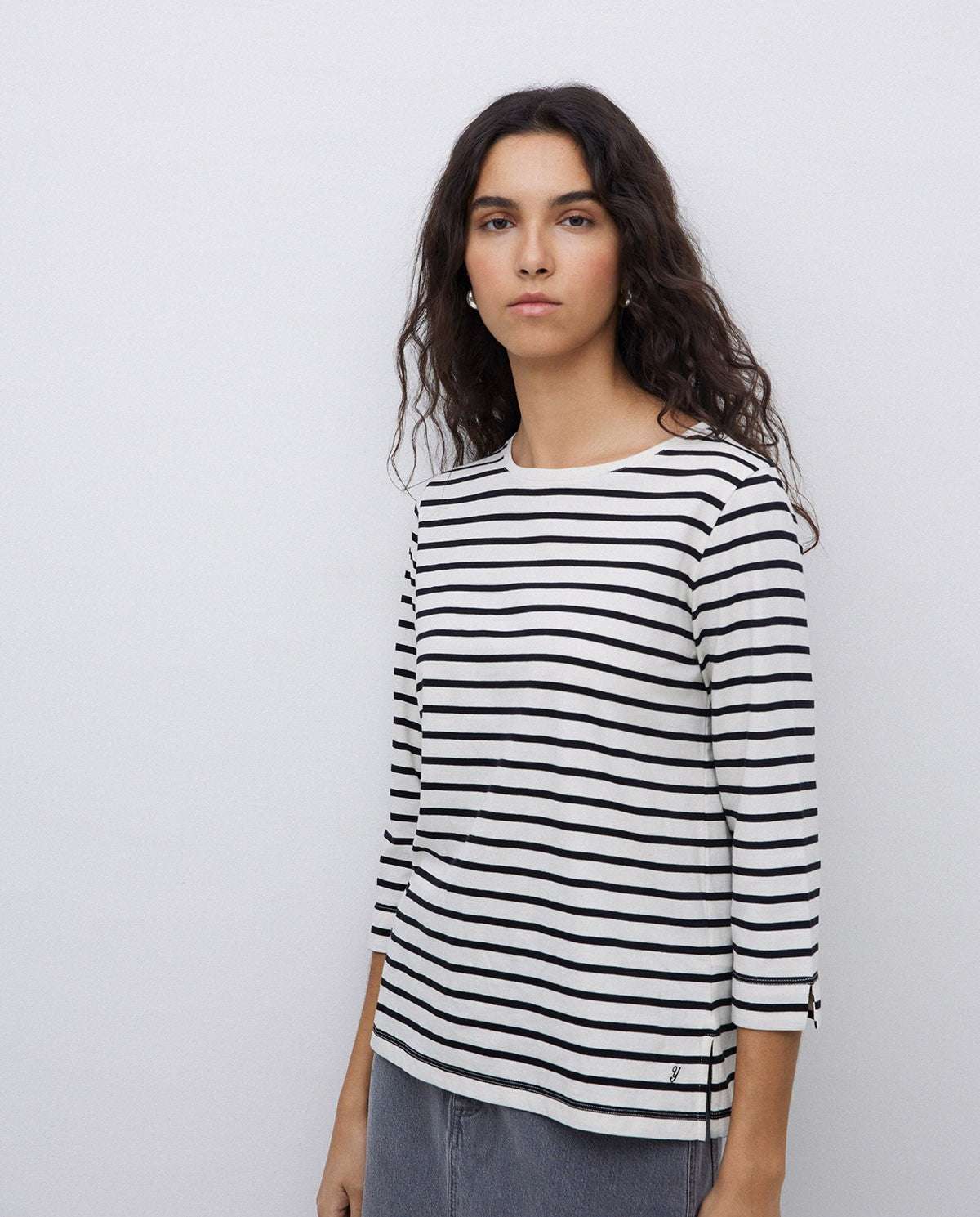 Yerse - Bateau-Neck Striped T-Shirt