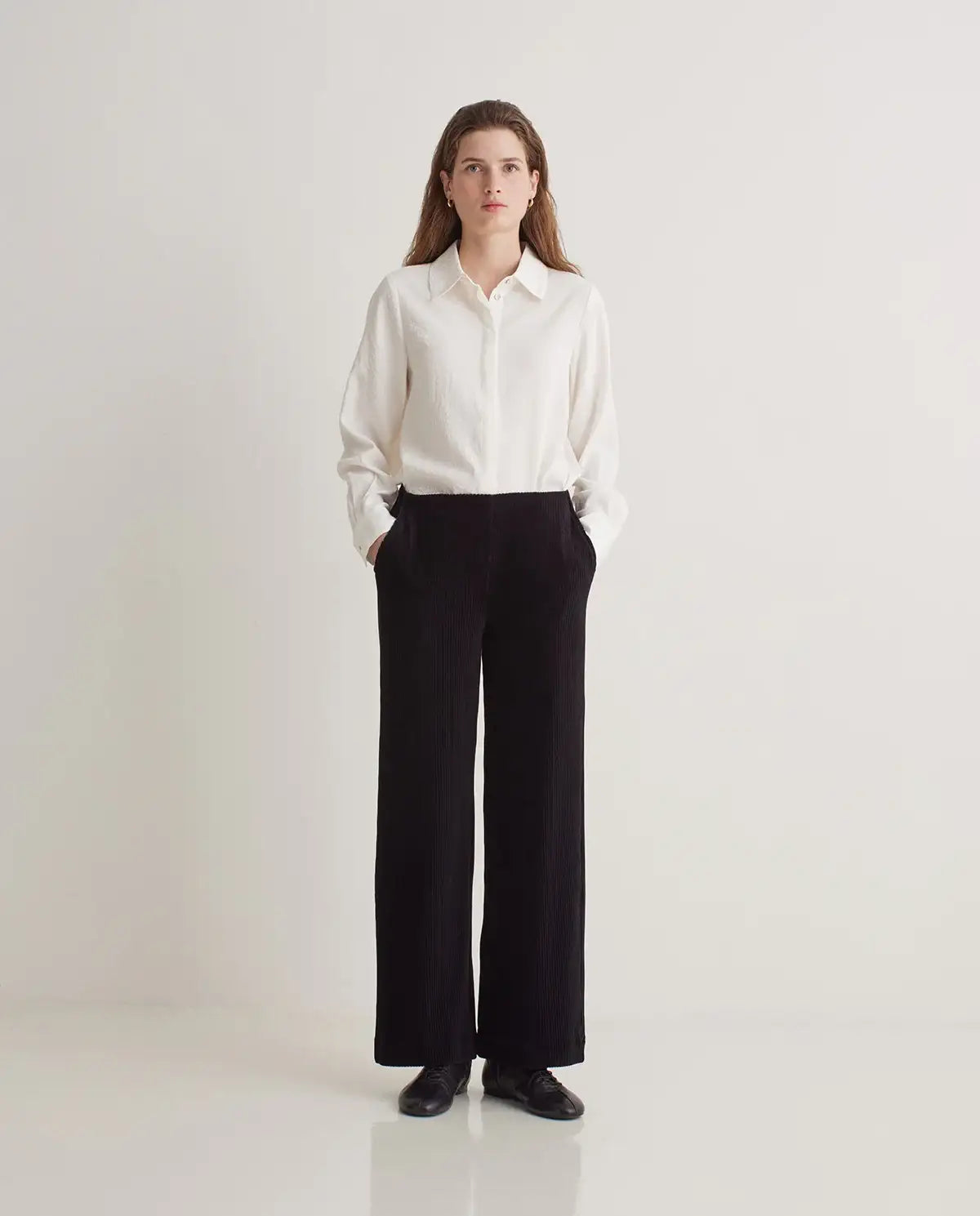 Yerse - Wide Cotton-Blend Corduroy Pants