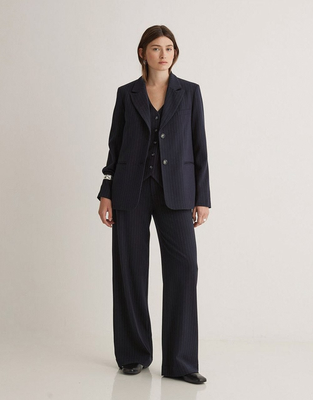 Yerse - Wide Leg Striped Pants