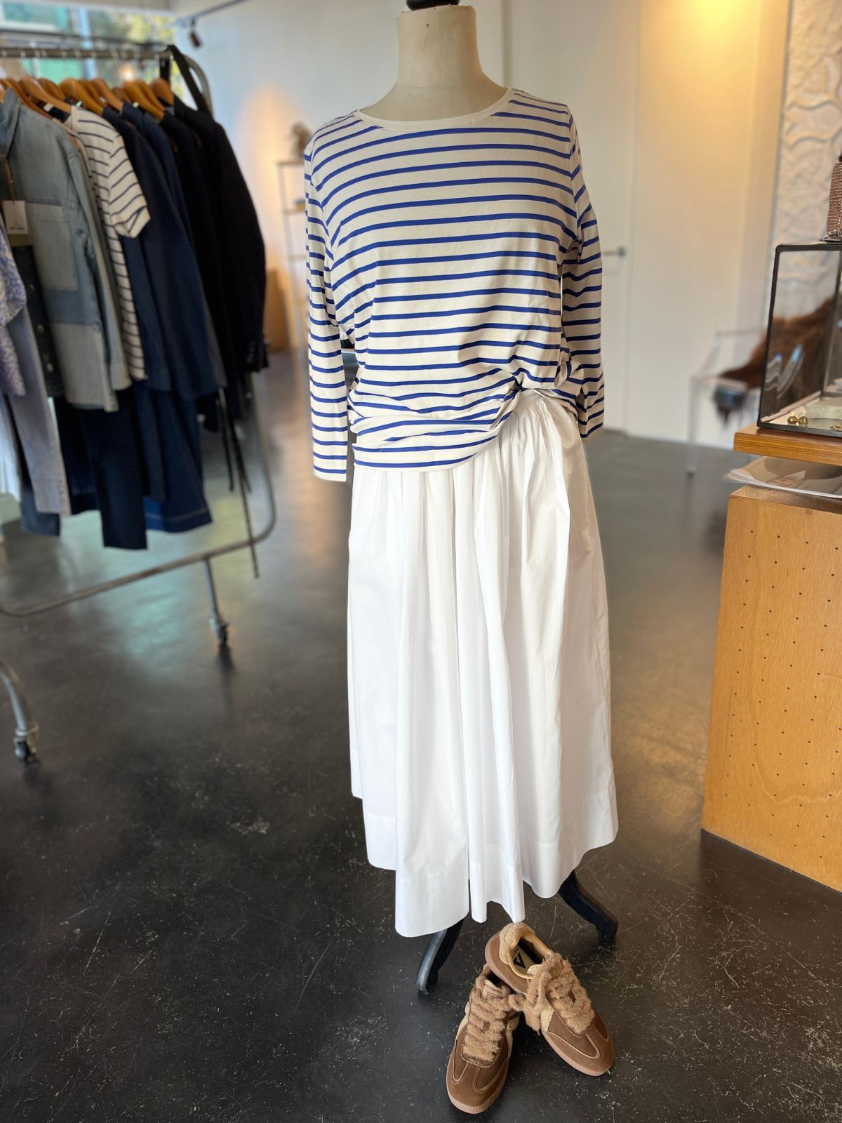 Yerse - Bateau-Neck Striped T-Shirt