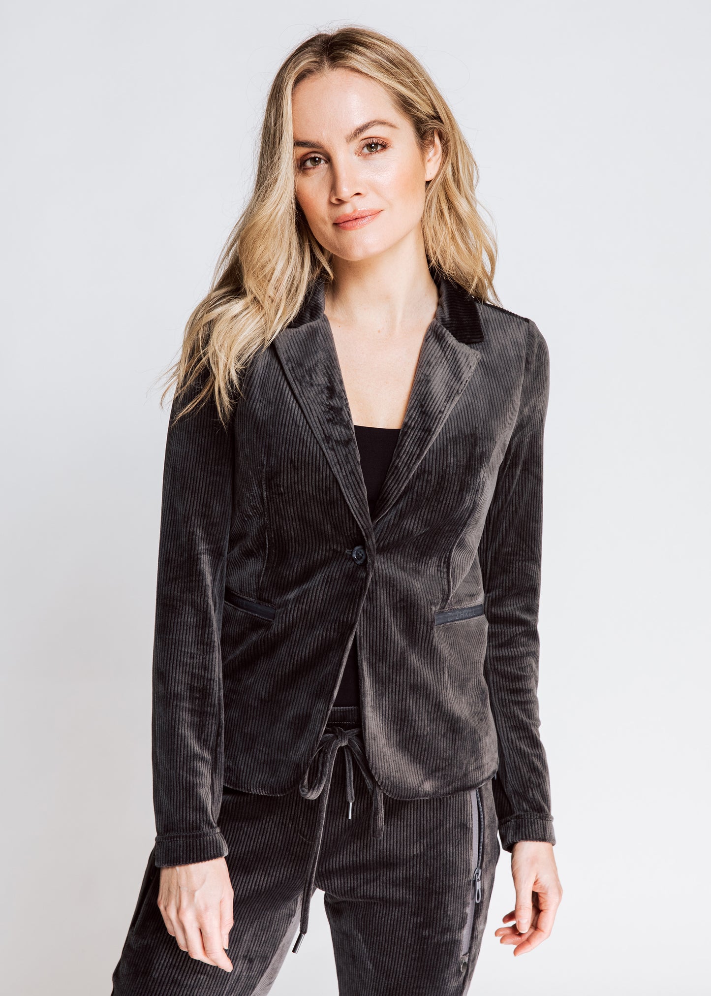 Zhrill - Salma Grey Cord Blazer