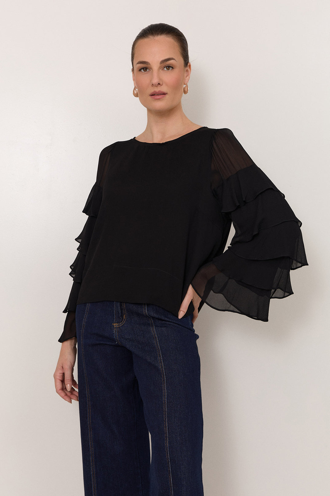 adorne - Brydie Ruffle Sleeve Top