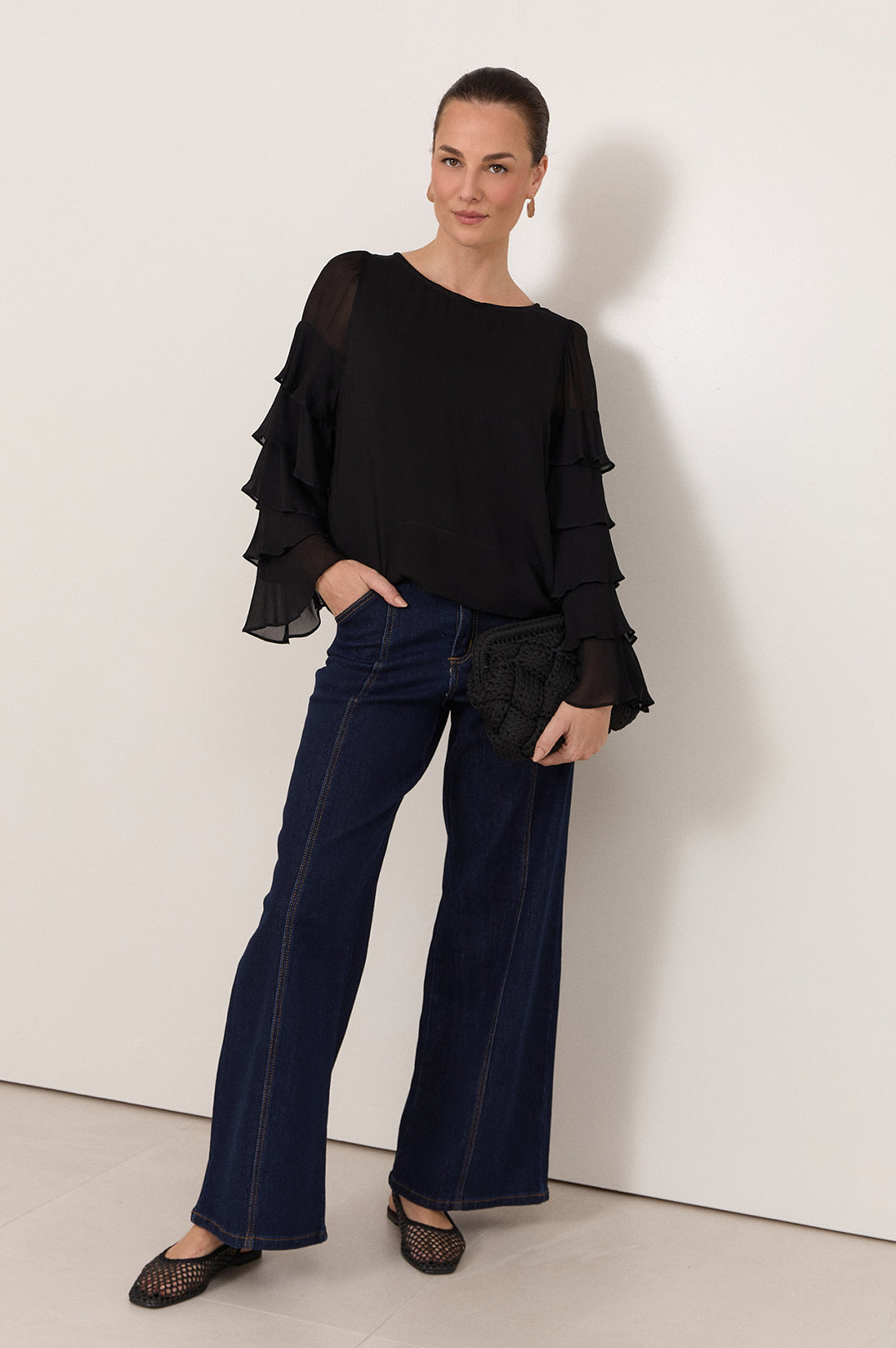 adorne - Brydie Ruffle Sleeve Top