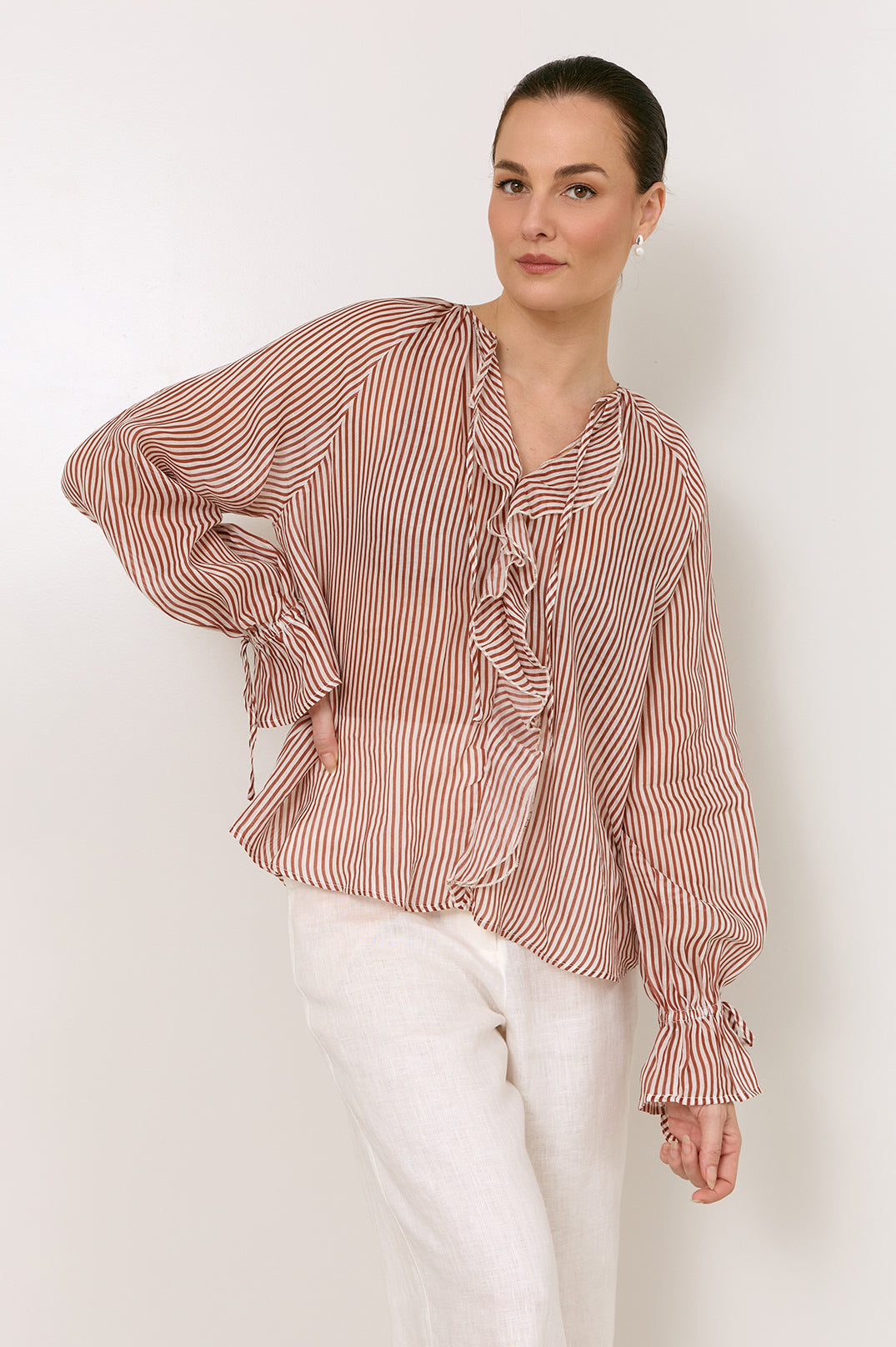 adorne - Freya Ramie Stripe Top