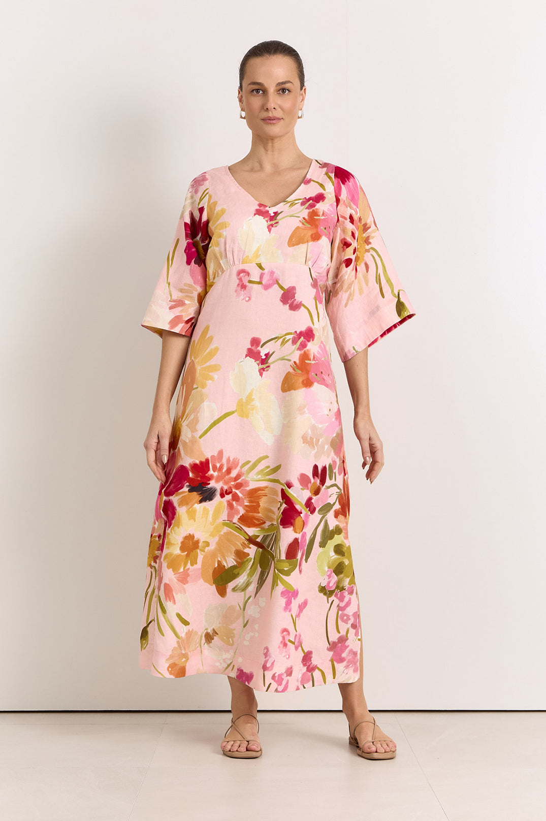 adorne - Odette Linen Midi Dress