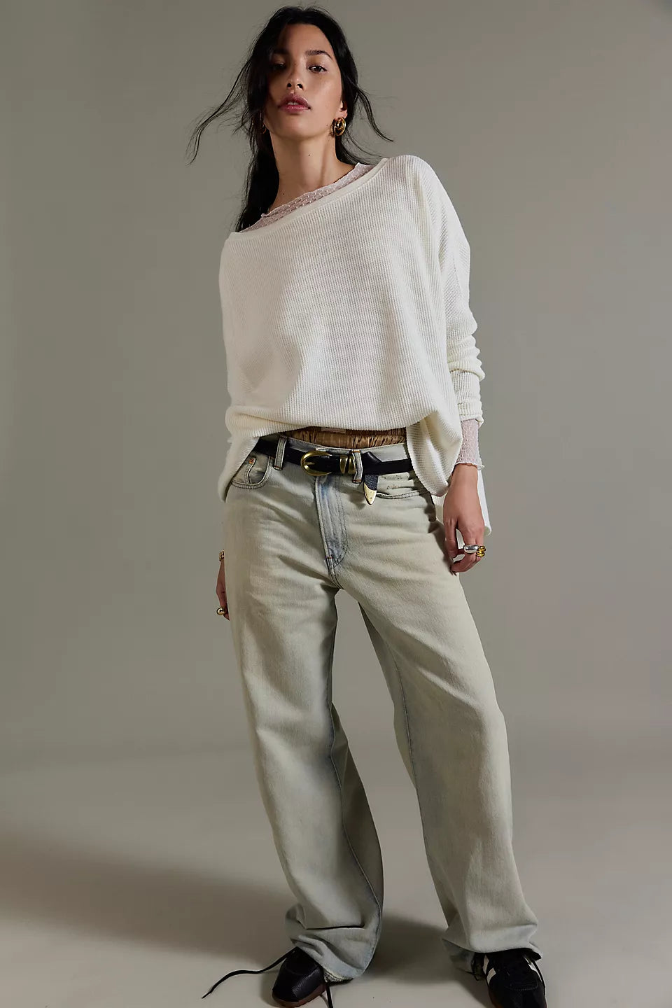 Free People - Latte Blues Solid Sweater