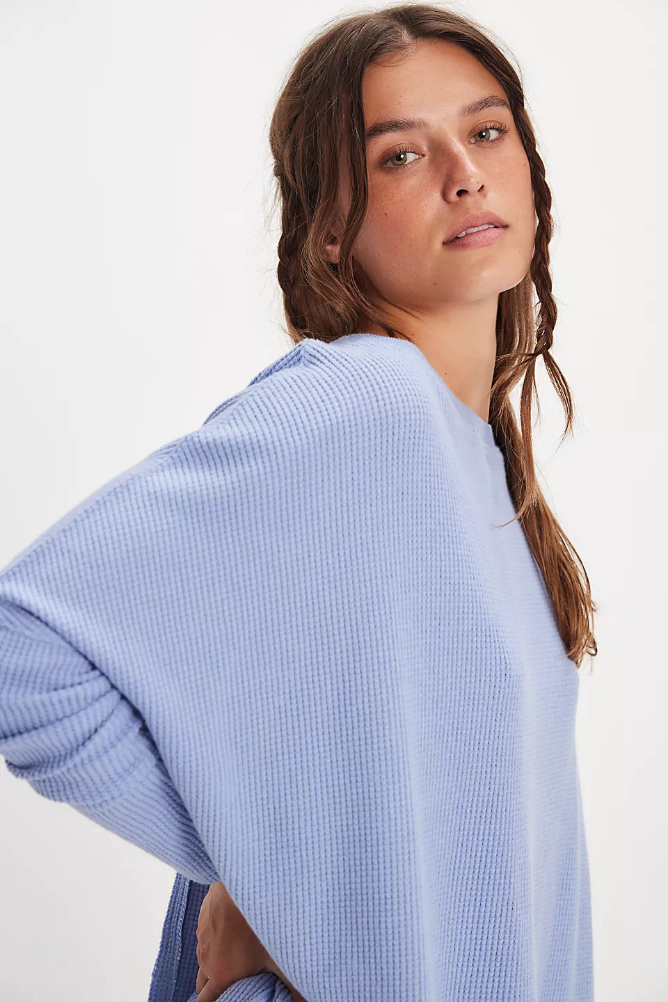 Free People - Latte Blues Solid Sweater