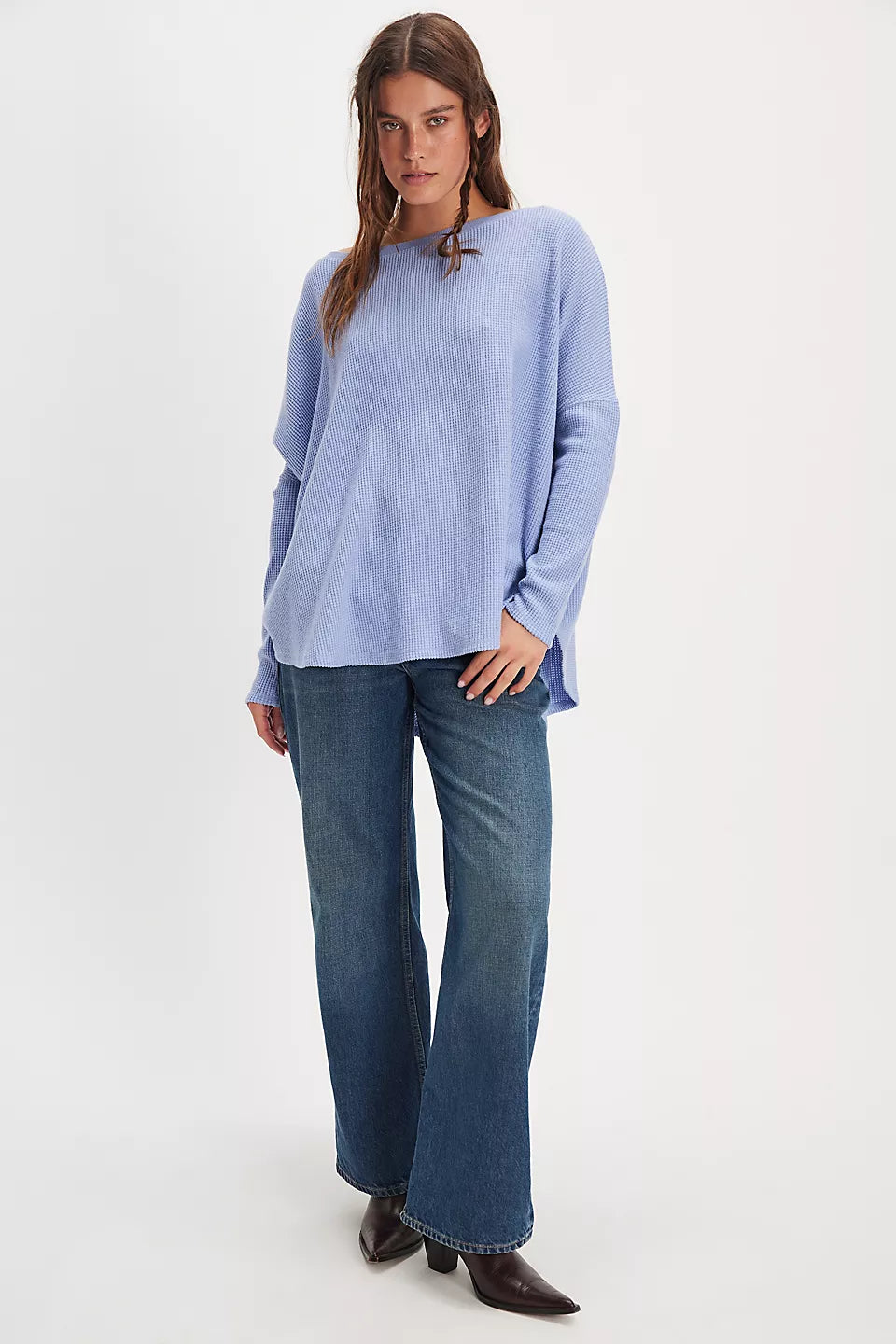Free People - Latte Blues Solid Sweater