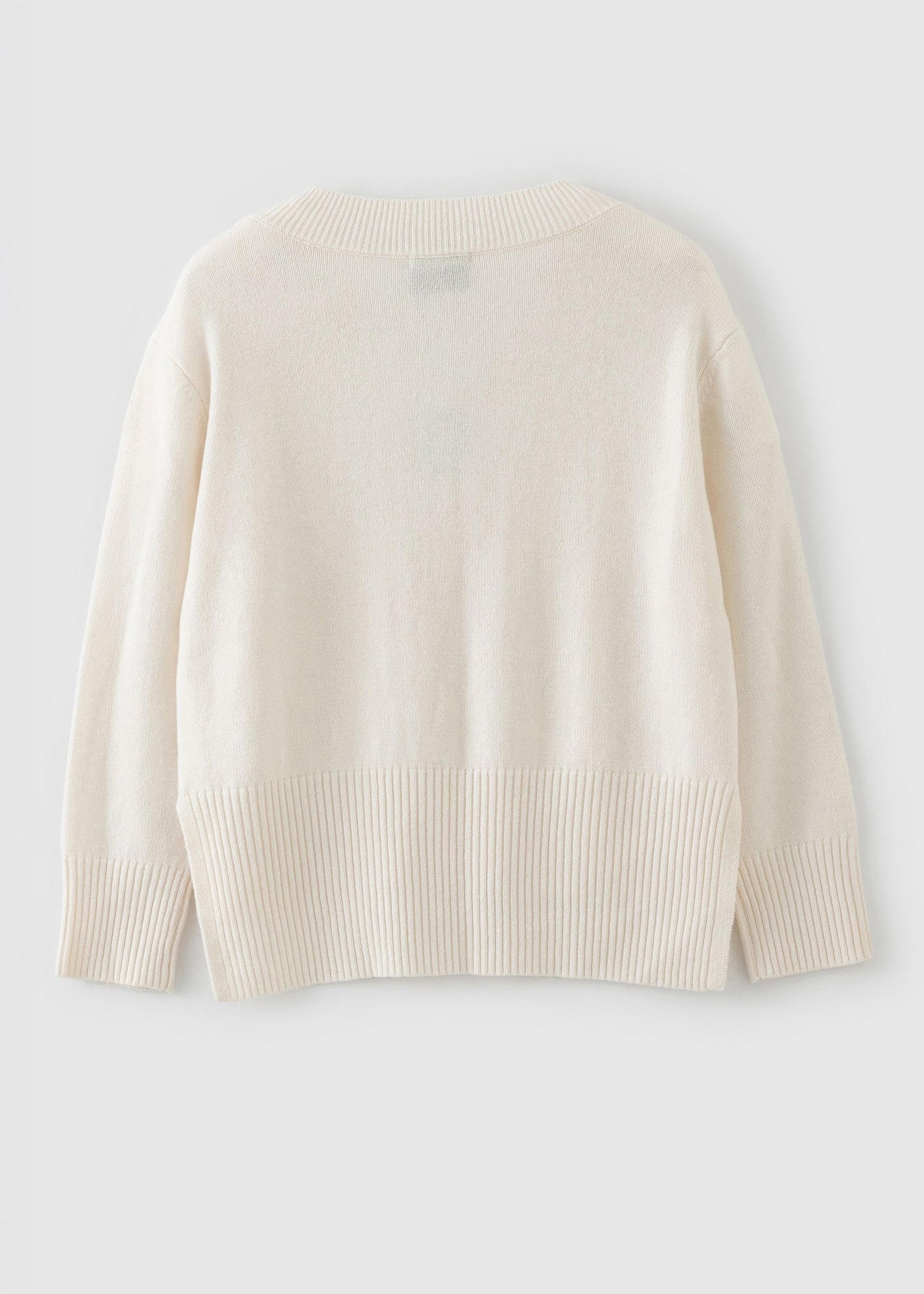 Aleger Cashmere -  Cashmere Blend Oversized V Neck Winter White