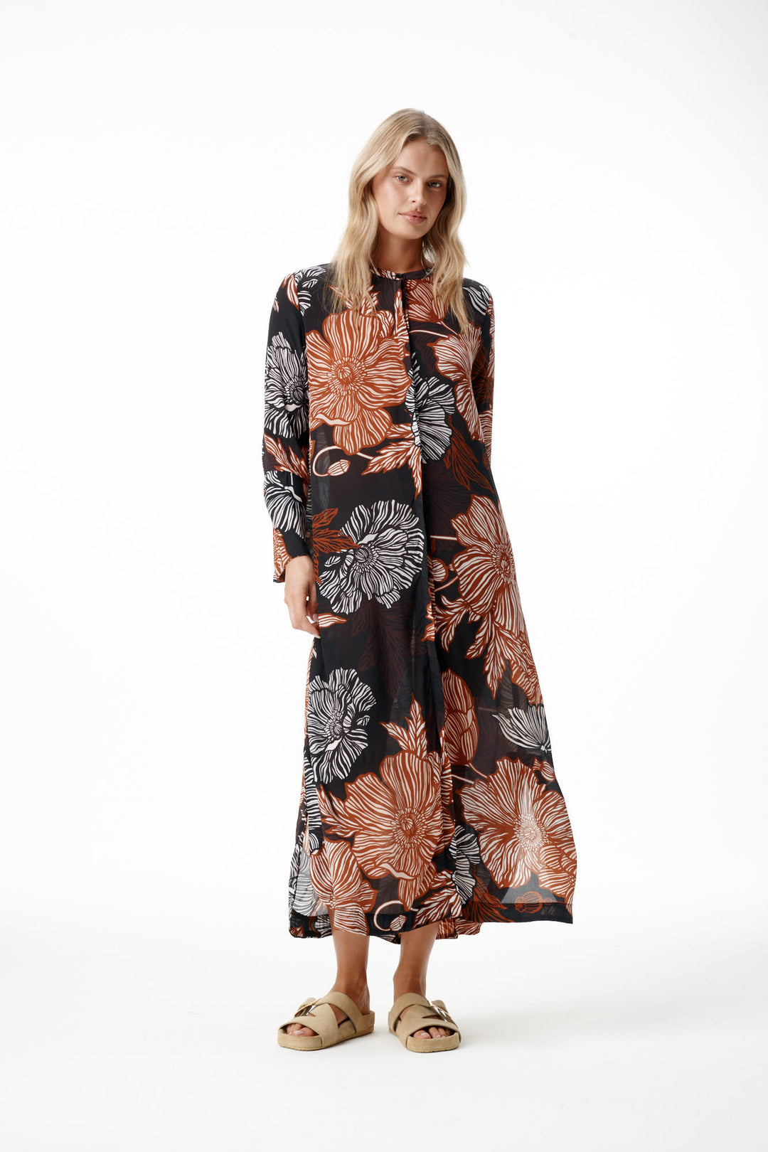 oneseason - India Viscose Dress in Desert Poppy
