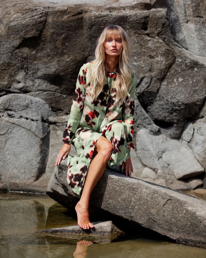 oneseason - Long Genie Viscose Dress Pistacio Haze
