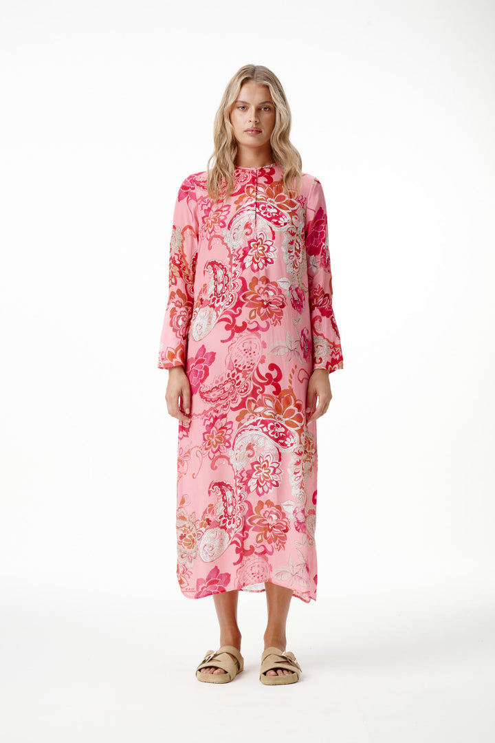 oneseason - Long Genie Viscose Dress Rose Paisley