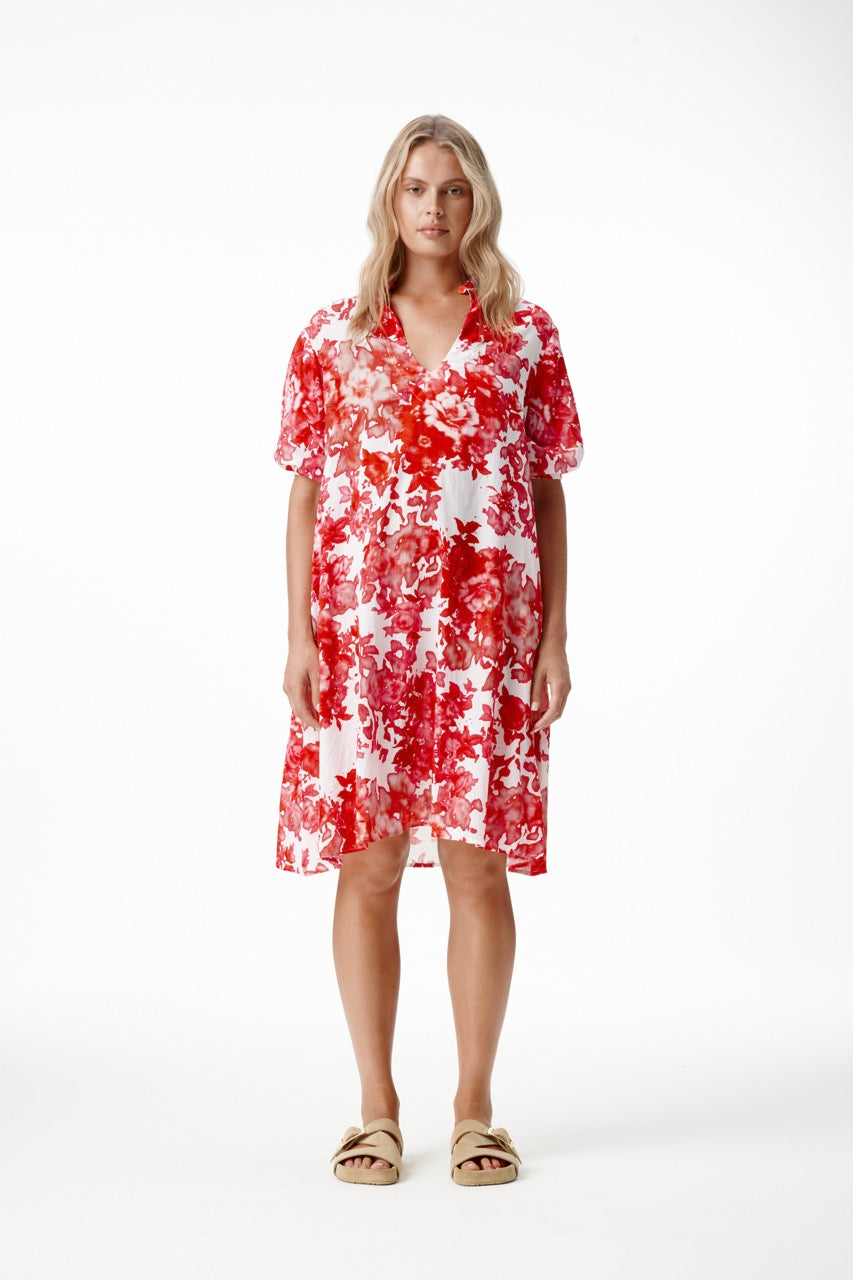oneseason - Middy Grace Cotton Dress Rose Blanc