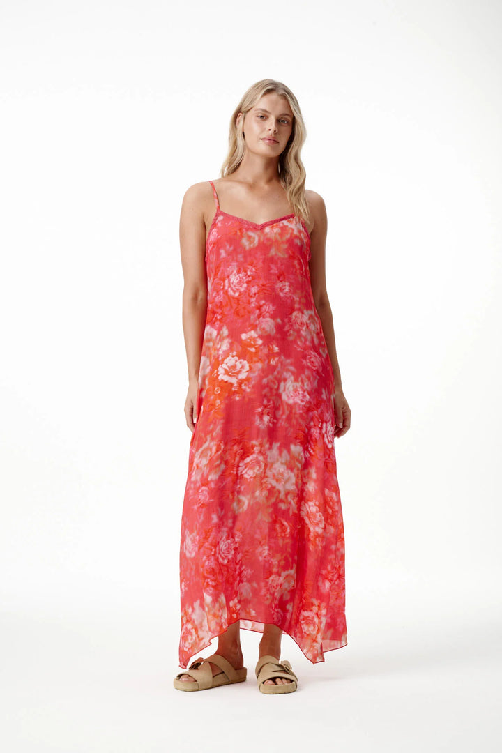 oneseason - Antoinette Viscose Slip Dress in Rose Rouge