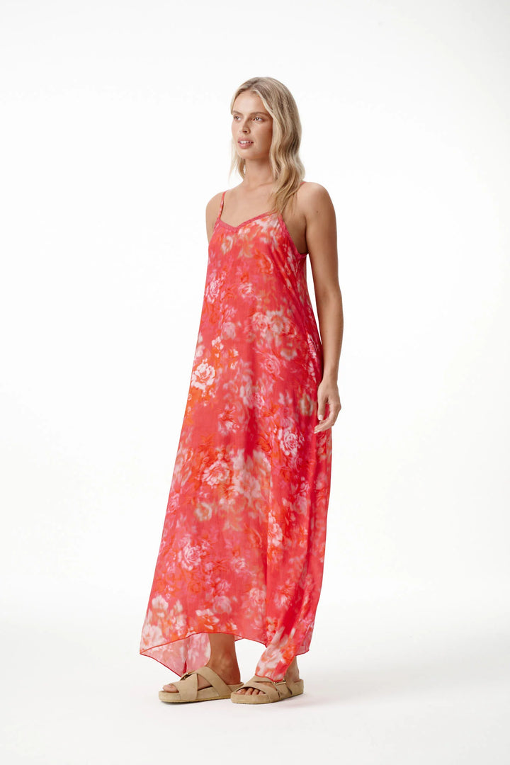 oneseason - Antoinette Viscose Slip Dress in Rose Rouge