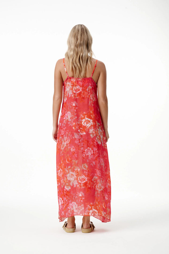 oneseason - Antoinette Viscose Slip Dress in Rose Rouge