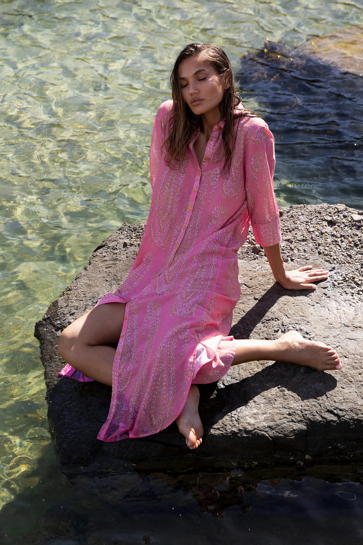 oneseason - Long Daisy Cotton Dress Grand Paisley