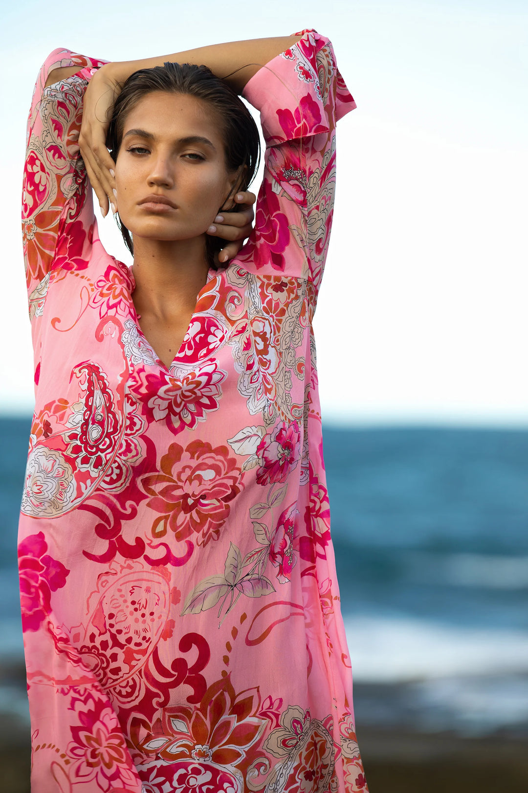 oneseason - Long Genie Viscose Dress Rose Paisley