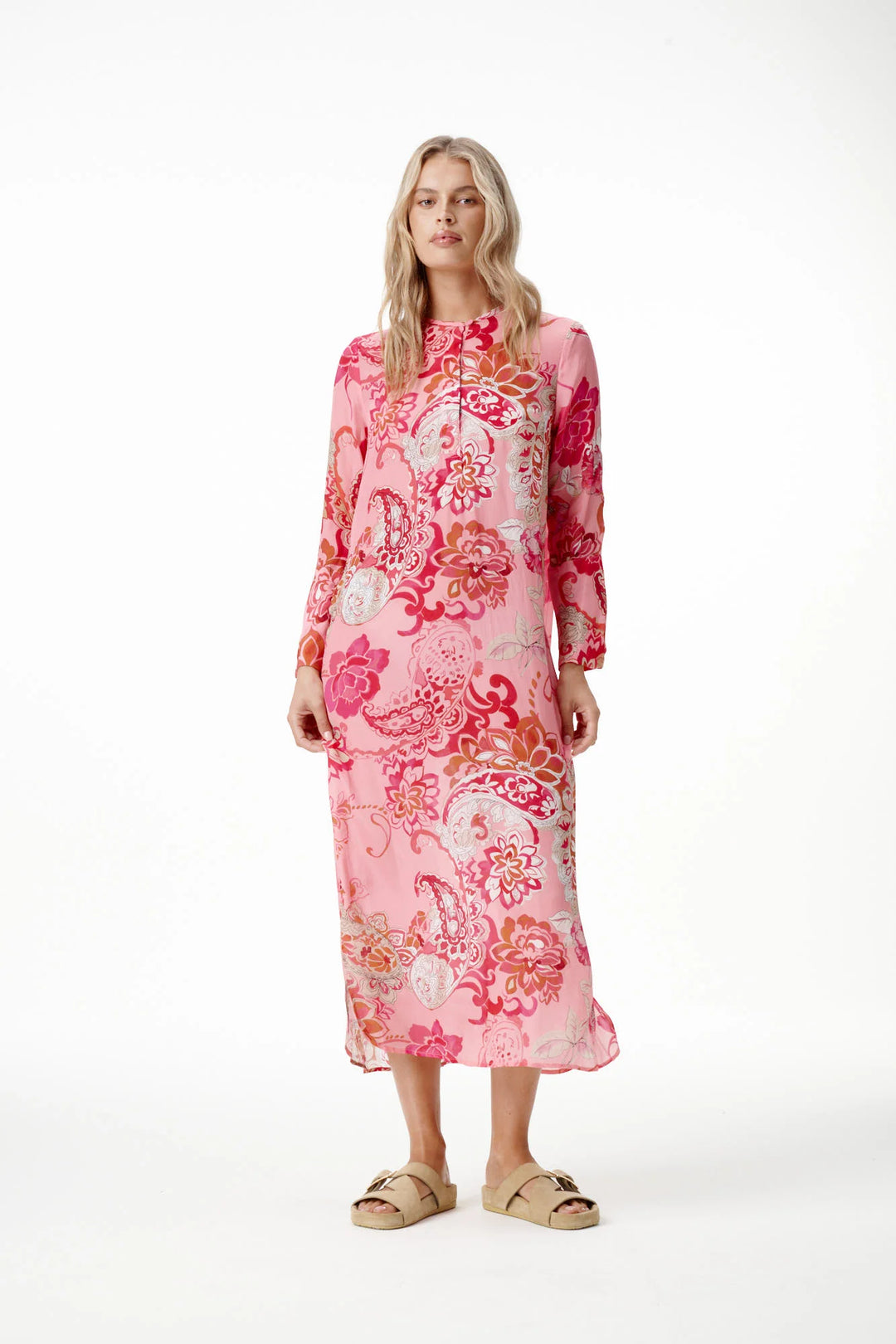 oneseason - Long Genie Viscose Dress Rose Paisley