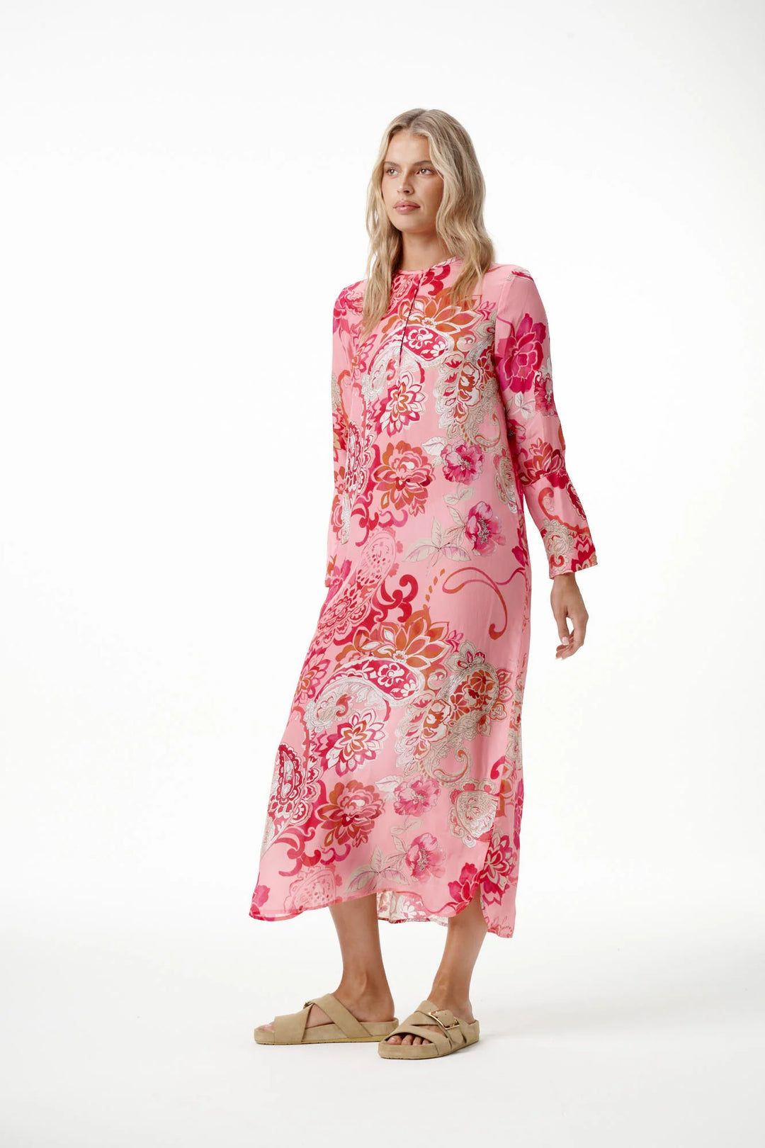 oneseason - Long Genie Viscose Dress Rose Paisley