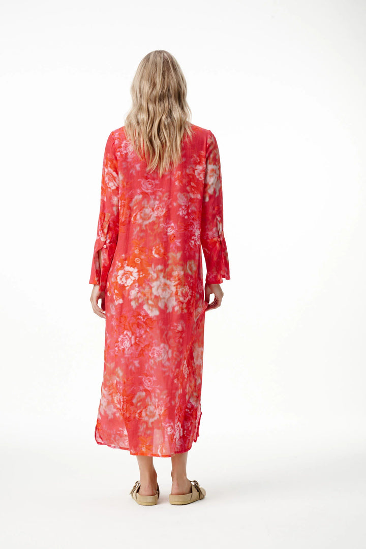oneseason - Long Genie Viscose Dress Rose Rouge