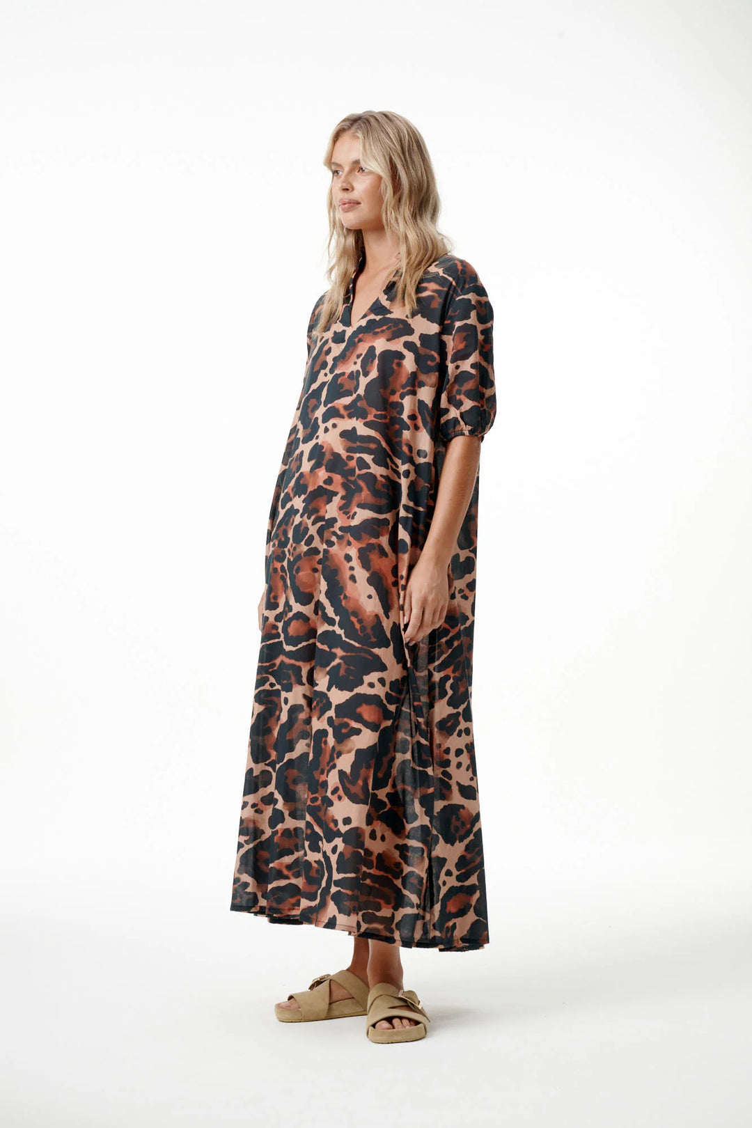 oneseason - Long Grace Dress Terra Leopard
