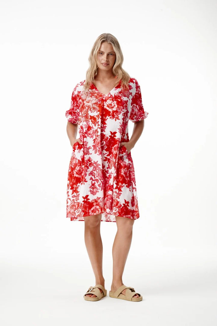 oneseason - Middy Grace Cotton Dress Rose Blanc