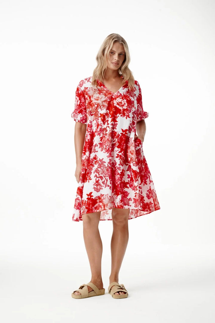 oneseason - Middy Grace Cotton Dress Rose Blanc