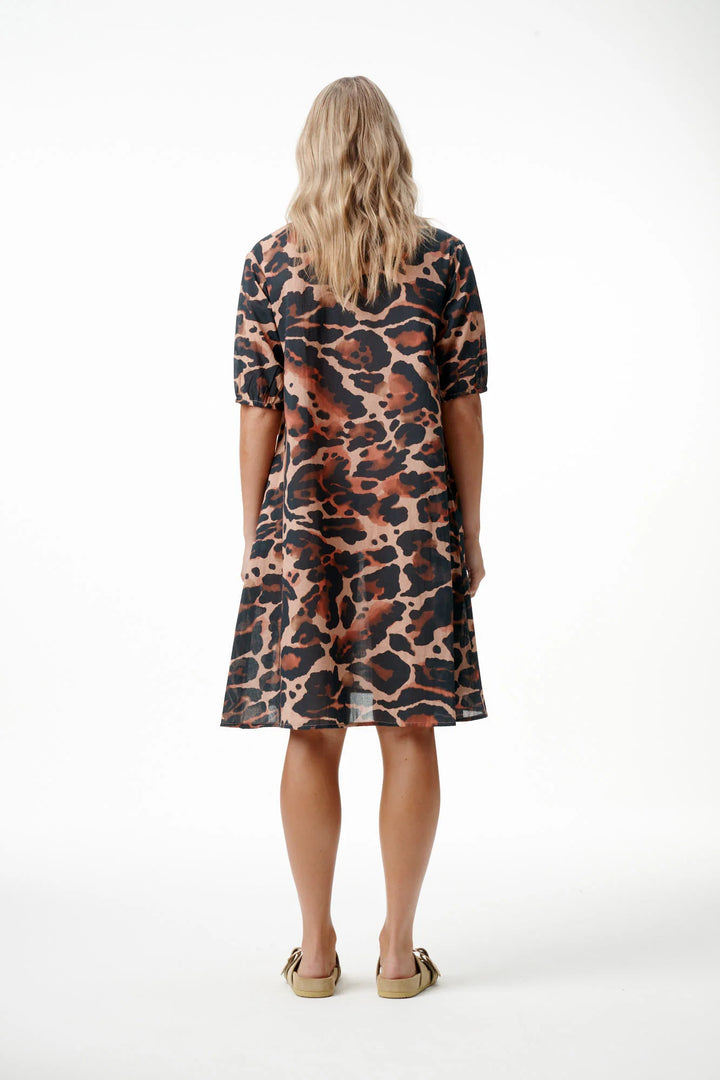 oneseason - Middy Grace Cotton Dress Terra Leopard