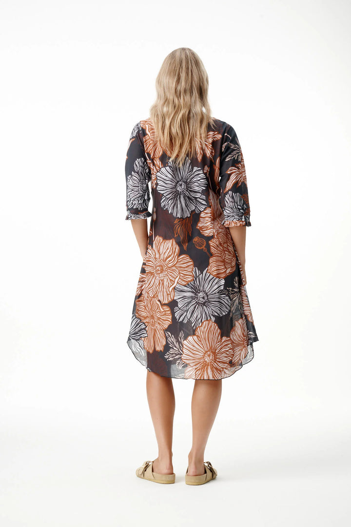 oneseason - Middy Poppy Cotton Dress in Desert Poppy