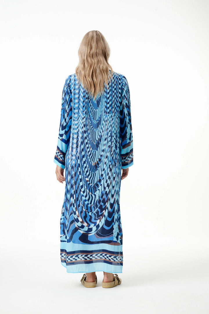 oneseason - Sienna Viscose/Crepe Dress in Topaz Riveria