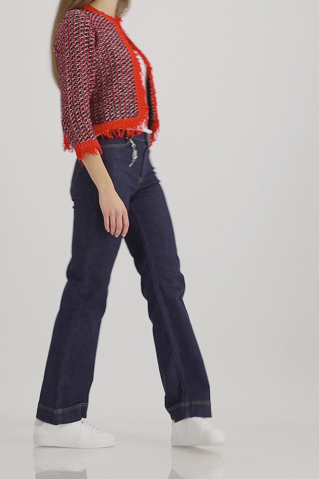 Monari - Tweed Fringe Cardigan