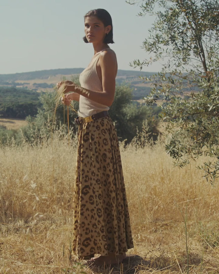 Mes Demoiselles - Lino Leopard Print Skirt