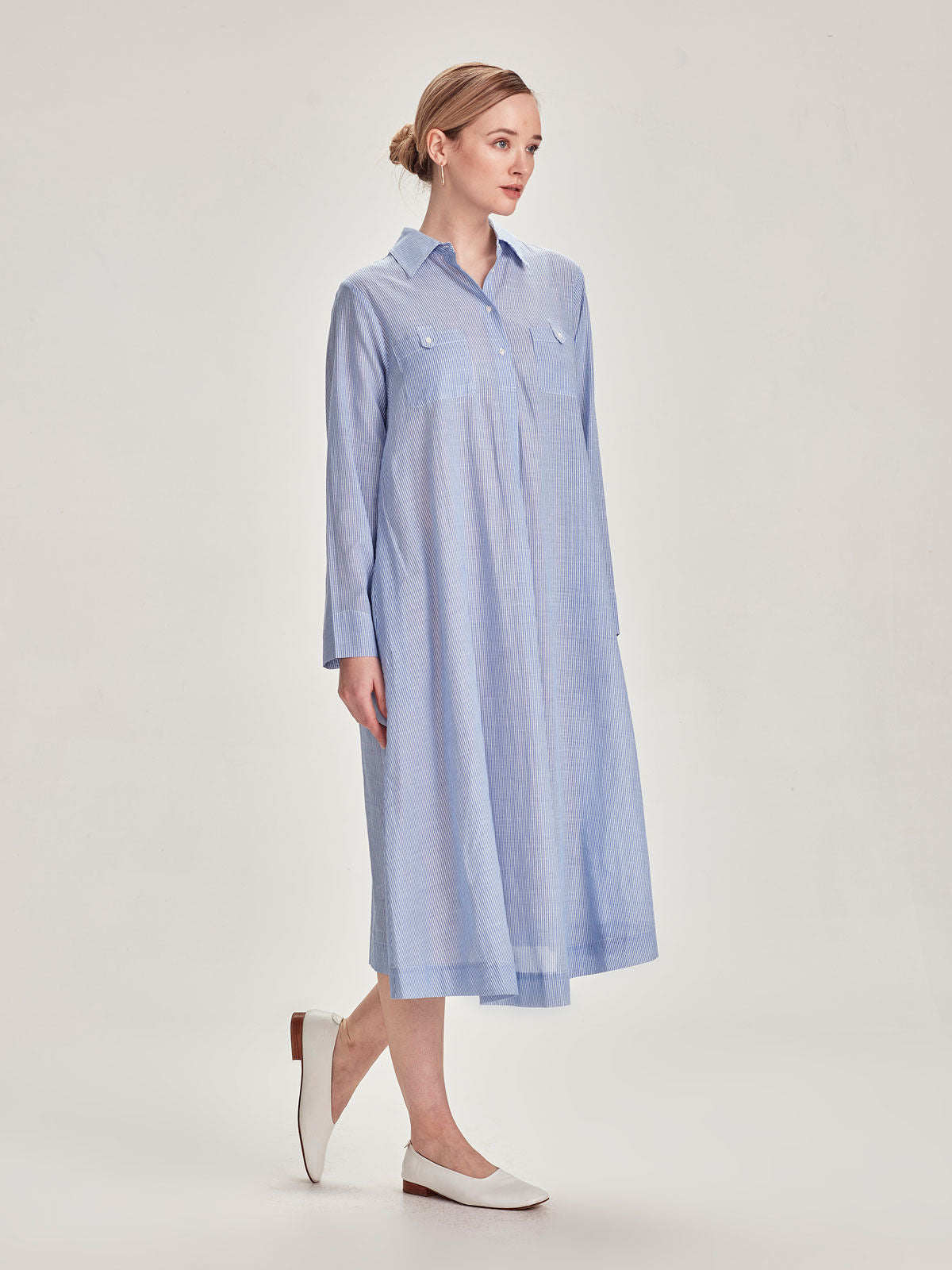 Caroline Sills - Maddy Stripe Dress Blue Stripe
