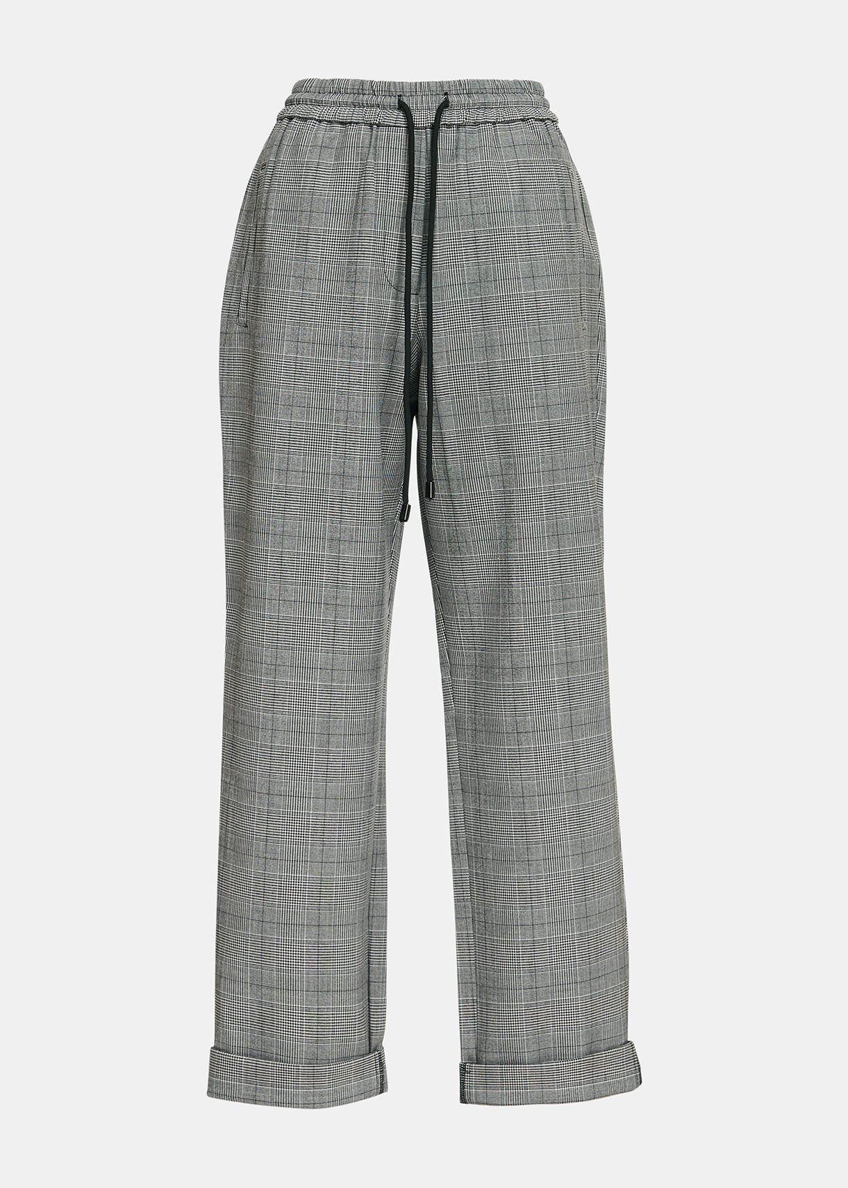 Essentiel Antwerp - Grey Pants with Check Motif